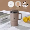 Taza de Acero Inoxidable 304 con Tapa y Cuchara, Taza de Café de Alta Estética con Separador de Té, Taza Portátil para Oficina, Regalo