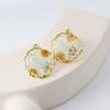 Explosión transfronteriza de hiedra, textura de lujo ligero, aretes de flor seca, creativos, flor real, regalo de flor real, flor eterna, aretes de resina