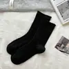 Meias Femininas Outono e Inverno Algodão Puro Meia de Cano Médio Estilo Coreano Bordado de Desenho Meias com Babados Estilo Escolar Meias de Algodão Absorventes de Suor Resistentes a Odores