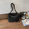 Bolsa de Tecido Leve Versátil Transfronteiriça para Mulheres 2026 Nova Bolsa Casual de Ombro/Axila Super Popular de Nicho com Bolinhas Transversal