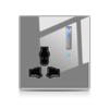 Panel de enchufe de interruptor gris tipo 86, interruptor de punto de pared de vidrio templado con espejo de control doble simple con luz LED para el hogar