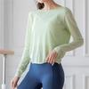 Nova Blusa Longa Solta e Respirável para Mulheres, Roupa de Tênis, Corrida, Fitness, Treinamento de Pilates, Top para Yoga Esportivo