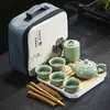 Juego de té de viaje portátil, juego de té Kung Fu, venta al por mayor, estilo japonés, taza exprés para exteriores, regalo de empresa para vacaciones