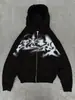 Sudadera con capucha inspirada en el estilo callejero americano de Instagram con decoración de pedrería y diseño estampado, modelo nuevo de principios de otoño transfronterizo europeo y americano a la moda