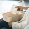 Cesta de Armazenamento Retangular Amazon Cesta de Armazenamento para Artigos de Mesa Cesta de Armazenamento PP Rattan Plástico Trançado Armazenamento Doméstico