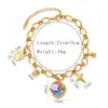 Pulseras de Estilo Nuevo Europeas y Americanas con Colgantes de Flor y Mariposa, Elementos de Esmalte de Estrella, Conjunto de Joyería de Pulsera de Moda Personalizable