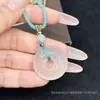 Piedra Calcedonia Natural Lichi Jade Congelado Colgante de Paz 25 mm Alto Hielo Calcedonia Accesorios para Manualidades DIY Artículo Caliente de Transmisión en Vivo