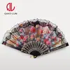 Fabricantes fornecem leque de plástico dobrável de renda estilo japonês leque de dança estilo japonês leque de renda atacado