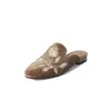 Novo ~ Beleza chinesa! Novas Chinelas Meias Bordadas Baotou Femininas para Uso Externo Vintage Planas Muller Meias Meias