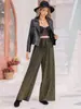 Roupas Femininas Transfronteiriças Primavera e Verão 2025 Europeu e Americano Amazon Wish Novo Comércio Exterior Cor Sólida Elegante Casual Calças Largas para Mulheres