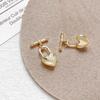 Chapado en color oro aplaudido de cobre de 14k Zircón con incrustaciones de oro real Amor Hebilla Ot Hebilla de conexión DIY Accesorios para pulsera collar hechos a mano