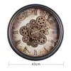 Reloj de Pared con Engranajes Cronometraje Simple Retro Reloj de Pared con Engranajes Tamaño Grande Reloj de Pared Colgante para Sala de Estar