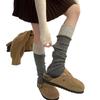 Meias de malha quentes de cashmere com costura de cor contrastante para mulheres, meias de primavera, outono e inverno, meias cinza estilo preppy, meias de panturrilha