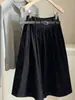 Falda Blanca Estilo Academia Línea A para Mujer, Nueva Falda Elegante tipo Paraguas de Cintura Alta para Verano, Falda Midi Voluminosa de Cintura Elástica Petite