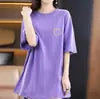 Camisetas de manga corta de marca para comercio exterior transfronterizo, elegantes y versátiles, corte holgado, adelgazantes, tops casuales de verano
