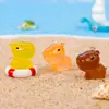 Paisaje en Miniatura que Brilla en la Oscuridad Linda Capibara Adorno de Escritorio Artesanía de Resina Pequeña Capibara