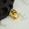 Nuevo Anillo de Oro Arena Vietnamita Estilo Étnico Retro Incrustado Zirconia Anillo para Dedo Índice Serpiente Diseño de Lujo Ligero para Mujer Joyería