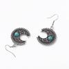 Europa y Estados Unidos transfronterizos Amazon nuevos pendientes vintage personalidad de la moda pendientes de turquesa luna pendientes venta directa de fábrica