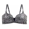 Lencería Sexy Original con Estampado de Leopardo para Mujeres con Pecho Pequeño, Soporte Push-Up para Prevenir la Flacidez, Sin Aros, Conjunto de Sujetador Cómodo Ajustable