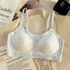 Nuevo estilo, sujetador sin aros para niñas jóvenes, grado A, muy elástico, proporciona un ajuste cómodo y seguro, con un diseño de copa fija de una sola pieza que evita el desplazamiento, perfecto para adolescentes