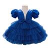 Vestido Nuevo Infantil Transfronterizo Vestido de Princesa de Manga Abullonada con Lentejuelas Vestido Abullonado de Malla Vestido de Anfitriona para Fiesta de Cumpleaños