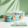 Linda lonchera de plástico, divertida y adorable caja bento, caja para frutas, lonchera portátil con compartimentos y cubiertos para estudiantes y trabajadores de oficina