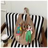 Bolso de Punto Vintage de Diseño de Nicho Estilo Coreano Nuevo Bolso de Hombro de Punto con Personaje de Dibujos Animados Bolso Tote de Gran Capacidad Bolso de Vacaciones
