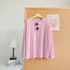 Camisa delgada de manga larga a rayas estilo coreano para protección solar, cubrepiso de seda helada para protección solar, nuevo top suelto de verano 2026 para mujer