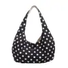 Bolso para Mujer Ins Estilo Coreano Lunares Bolso de Hombro Único Bolso de Lona Artístico para Estudiante de Colegio Bolso Escolar Bolso de Playa Estilo Vacaciones