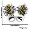 Gafas de Fieltro para Año Nuevo 2026 Decoración para Fiesta de Fin de Año Accesorios para Fotos Marco DIY de Gafas Negras No Tejidas