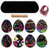 Pintura para raspar de Pascua popular de Amazon, bricolaje, papel para raspar colorido con formas especiales, decoración navideña para niños, huevos coloridos al por mayor