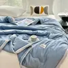 Colcha de enfriamiento de verano, colcha de aire acondicionado, algodón puro lavado, colcha doble fina de verano, núcleo de colcha lavable a máquina, colcha individual de verano para dormitorio de estudiante