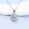 Fornecimento quente ao vivo moda coreana personalidade pedra preciosa redonda cravejada com pingente de diamante colar feminino venda direta geração