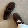 Versión de Cuero Suave~Estilo Coreano Versátiles Planos Cómodos Zapatos Mary Jane Forrados de Felpa para Mujer con Cierre de Velcro, Boca Baja, Punta Redonda, Diseño Simple