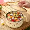 Miffy Acero Inoxidable 304 Tazón para Fideos Instantáneos Dormitorio Estudiantil Tazón de Arroz Redondo Dibujo Animado Lindo Portátil Tazón para Comida Lonchera