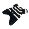 Gorro de Punto para Niños Hermano Gato Otoño e Invierno Nueva Moda Rayas Personalizadas Protección para Orejas Lana Cálida Versátil para Bebés Niños y Niñas
