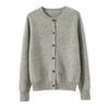 Outono e inverno novo merino lã pura cardigan feminino solto gola redonda ponto fio malha manga comprida suéter casaco lã australiana