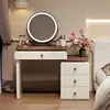 Mesa de toucador de madeira maciça armário de armazenamento para apartamento pequeno mesa de maquiagem de noz estilo creme moderno simples para quarto