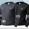 Moletom masculino de outono e inverno, solto e grosso, pulôver com gola redonda, camiseta de manga comprida, tamanho grande, moderno, versátil e confortável