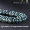 Ágata Aqua Natural com Contas de Ágata Musgo Contas Soltas Contas Redondas Ágata Musgo Semi-acabado Acessórios para Joias DIY