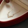 Colar V de prata esterlina S925 para mulheres, folheado a ouro 18k, temperamento vento frio, corrente para clavícula ins, presente de Dia dos Namorados, atacado