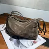 Bolso de Hombro de Gamuza Esmerilada 2026 Nuevo Estilo Bolso de Cuero Genuino para Mujer Retro Elegante Versátil Bolso Almohada Bolso Cruzado para Mujer
