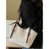 Bolso de Paja de Moda de Verano para Vacaciones para Mujer 2026 Nuevo Estilo Coreano Elegante Simple Tejido Bolso de Hombro Tote para el Día a Día