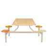 Juego de Mesa y Sillas para Comedor Escolar y de Empresa Personalizado, Mesa y Sillas Integradas Fijas de Múltiples Asientos para Estudiantes y Empleados, Comercio Internacional