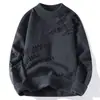 Suéter Masculino Gola Redonda Novo Inverno 2024 Moda Jovem Marca Tendência Solto Tamanho Plus Casaco Suéter Masculino Malha