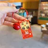 Llavero Original Año del Caballo de Año Nuevo con Etiqueta de Texto, Colgante para Bolsa "Hazte Rico al Instante", Adorno de Regalo para Jardín de Infancia
