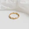 Estilo Europeu e Americano Moda Francesa Corrente de Metal Aço Titânio Argola Nariz de Porco Design de Nicho Feminino Anel com Recorte para Dedo Indicador