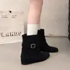 Botines Cortos con Hebilla Retro Plisados para Aumentar la Altura Mujer 2026 Otoño Invierno Versátiles Adelgazantes Botas Mallard Botas de Montar
