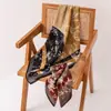 Bufanda de Seda Estilo Coreano con Acabado de Alta Gama, Bufanda Cuadrada con Patrón de Espiga, Bufanda Versátil y Elegante para el Cuello, Pañuelo para la Cabeza, Accesorio de Moda para Mujer, Bufanda a Juego para la Cintura