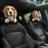 Funda de reposacabezas de coche de dibujos animados linda, funda de cojín de coche de animales, funda de almohada para cuello de coche suave